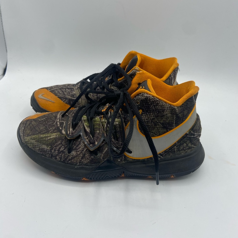 Nike Kyrie Camouflage and Orange Sneakers